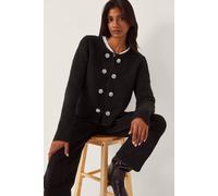 Monsoon Fessa Jewel Brooch Cardigan Black Black S
