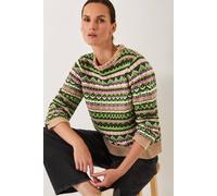 Monsoon Women's Fira Fair Isle Jumper Green | Size: Large Monsoon Green L