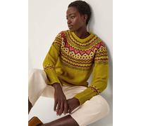 Monsoon Floy Fair Isle Jumper Green Green