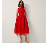 Monsoon Frida Cutwork Dropped Waist Dress RED SIZE 16