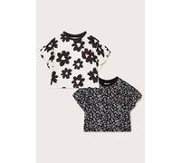 Monsoon Girl's 2-Pack Floral Print T-Shirts in Black | Size: 5-6 Years Monsoon Black 5-6 Years