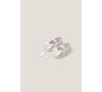 Monsoon Girl's Baby Bow Glitter Booties & Headband Set Ivory | Size: 0/3 m