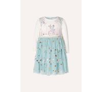 Monsoon Girl's Baby Disco Deer Dress in Blue | Size: 3/6 m
