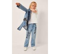 Monsoon Girl's Bow Embroidered Jeans Blue | Size: 5 Years