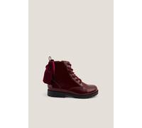 Monsoon Girl's Bow Patent Lace Up Boots in Burgundy | Size: Infant 9