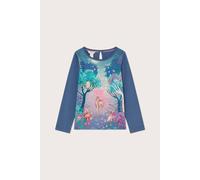 Monsoon Girl's Deer Scene Long Sleeve Top in Blue | Size: 5/6 Years