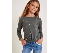 Monsoon Girl's Embellished Long Sleeve Top Grey | Size: 7/8 Years