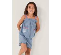 Monsoon Girl's Embroidered Gingham Top & Shorts Set Blue | Size: 12/13 Years