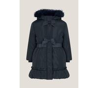 Monsoon Girl's Frill Bow Hooded Coat Blue in Black | Size: 9/10 Years
