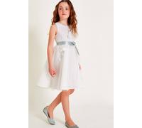 Monsoon Girl's Molly Scuba Bow Bridesmaid Dress in Ivory | Size: 9 Years