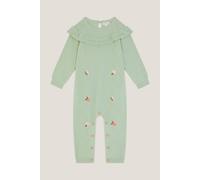 Monsoon Girl's Newborn Embroidered Cable Knit Romper Green | Size: 9-12 m Monsoon Green 9-12 m