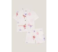 Monsoon Girl's Palm Embroidered Shirt & Shorts Set Ivory | Size: 8 Years Monsoon Ivory 8 Years