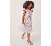 Monsoon Girl's Rose Tinsel Party Dress Pink | Size: 9 Years