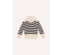 Monsoon Girl's Shawl Neck Stripe Jumper in Ivory | Size: 2/3 Years