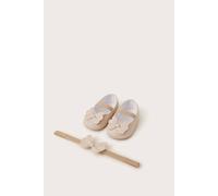 Monsoon Girl's Sparkle Bow Booties & Bando in Gold | Size: 12-18 m Monsoon Gold 12-18 m