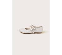 Monsoon Girl's Sparkle Two-Strap Ballerina Flats in Silver | Size: Infant 9