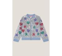 Monsoon Girl's Star & Heart Sequin Bomber Jacket Blue | Size: 12-13 Years Monsoon Blue 12-13 Years