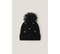 Monsoon Girl's Tulle Pom-Pom Beanie Hat Black | Size: 4-5 Years Monsoon Black 4-5 Years