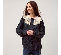 Monsoon Ivy Collar Blouse NAVY 2XL