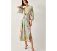Monsoon Jane Floral Print Midi Dress Green Green L