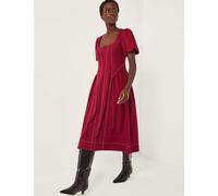 Monsoon Jersey Square Neck Puff Sleeve Midi Dress Berry