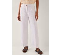 Monsoon Women's Jolie Regular Linen Wide Leg Trousers White | Size: 2XL Monsoon White 2XL