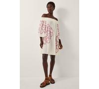 Monsoon Julie Embroidered Bardot Mini Dress White White L