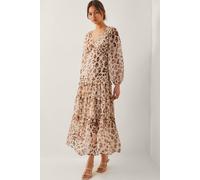 Monsoon Leona Leopard Print Maxi Dress Brown Brown