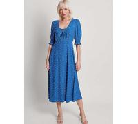 Monsoon Liza Spot Jersey Dress Blue