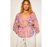 Monsoon Mabel Shell Print Kaftan Top Orange Orange L