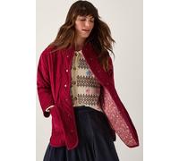 Monsoon Mandy Corduroy Quilted Jacket Red In Burgundy Burgundy