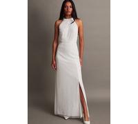 Monsoon Nikita Embellished Halter Bridal Dress Ivory Ivory 14
