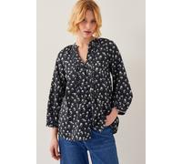 Monsoon Orielle Pintuck Floral Blouse Black Black L