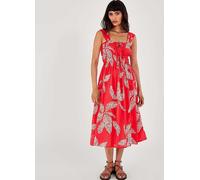Monsoon Palm Spot Print Midi Sundress Red