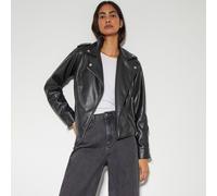 Monsoon Paloma PU Biker Jacket BLACK SIZE 10