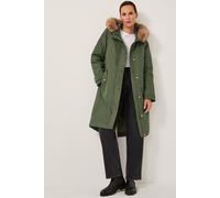 Monsoon Women's Paula Faux Fur Parka Coat Green | Size: Large Monsoon Green L