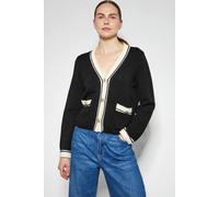 Monsoon Pia Contrast Trim Cardigan Black Black XXL