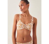 Monsoon Printed Padded Ring Detail Bikini Top Orange