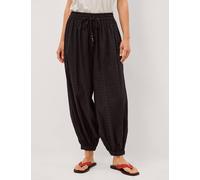 Monsoon Pure Cotton Textured Balloon Trousers Black