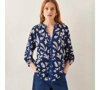 Monsoon Rosie Print Jersey Blouse BLUE SMALL