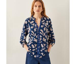 Monsoon Rosie Print Jersey Blouse BLUE SMALL