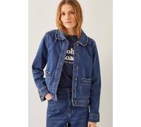 Monsoon Sadie Ruffle Denim Jacket Blue Blue