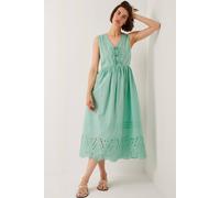 Monsoon Sadie Tie Broderie Midi Dress In Green Green