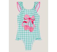 Monsoon Sequin Cherry Swimsuit (3-13 Yrs) Green