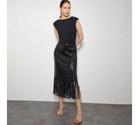 Monsoon Shay Sequin Tassel Skirt BLACK SIZE 14