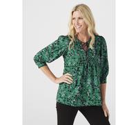 Monsoon Smock Elbow Sleeve Printed Blouse BERRY MULTI SMALL