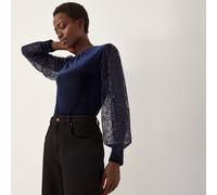 Monsoon Violet Velvet Sequin Top BLACK 2XL