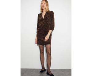 Monsoon Women's Aida Collared Leopard Print Mini Dress Brown | Size: 22 Monsoon Brown 22