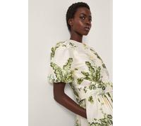Monsoon Women's Anne Floral Puff Sleeve Jacket Cream | Size: 12