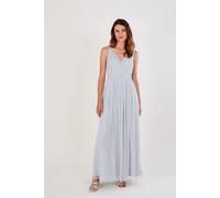 Monsoon Women's 'Anne' Mesh Maxi Dress in Silver | Size: 10 Monsoon Silver 10
